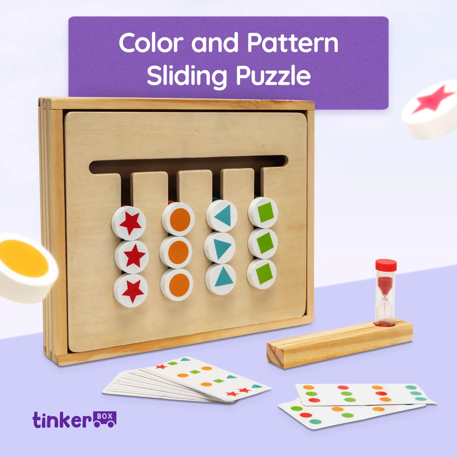 TinkerBox Color and Pattern Sliding Puzzle Game - Image 2