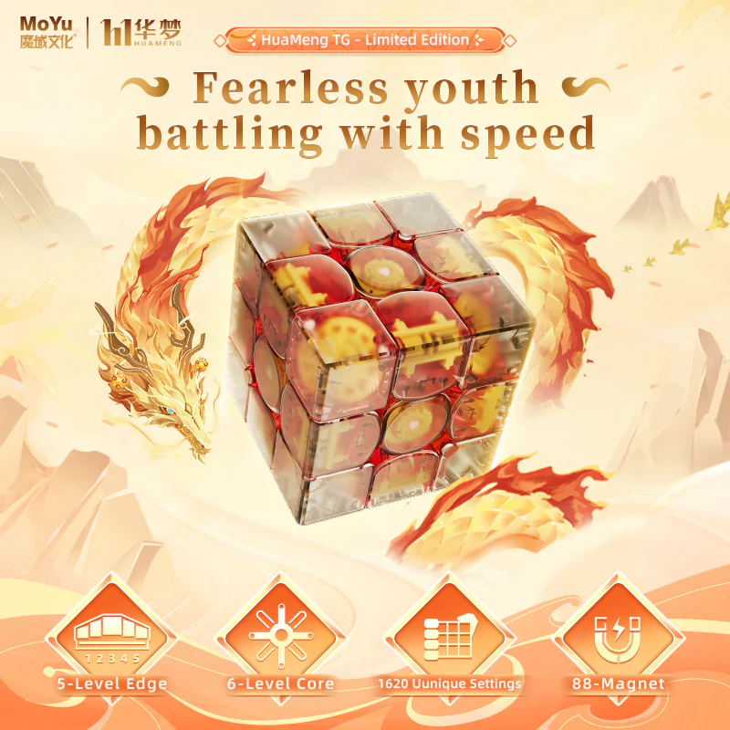 MoYu HuaMeng TG 3x3 (Magnetic, Ball-Core, MagLev, UV Coated) - Limited Edition - Image 2