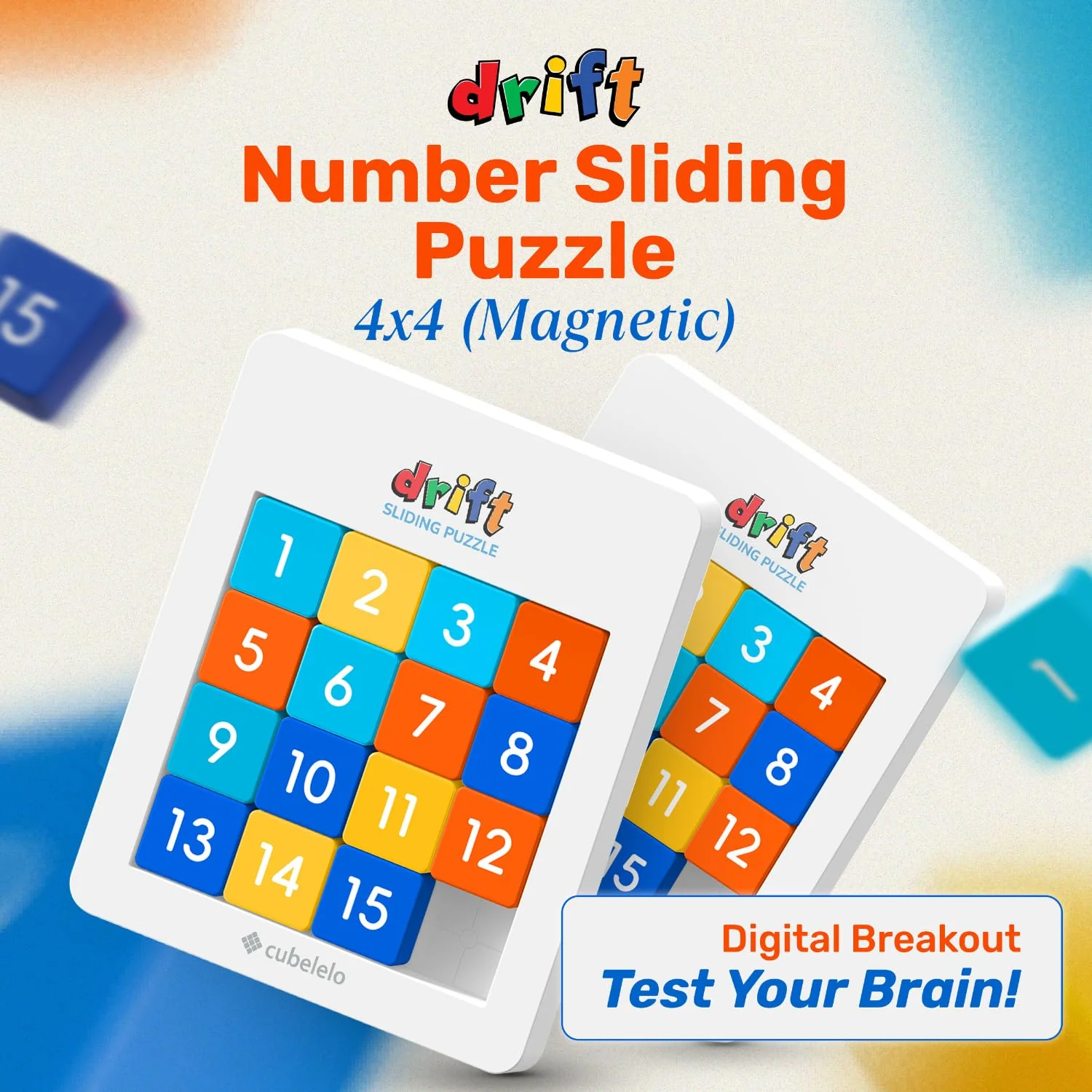 Drift Number Sliding Puzzle 4x4 (Magnetic)