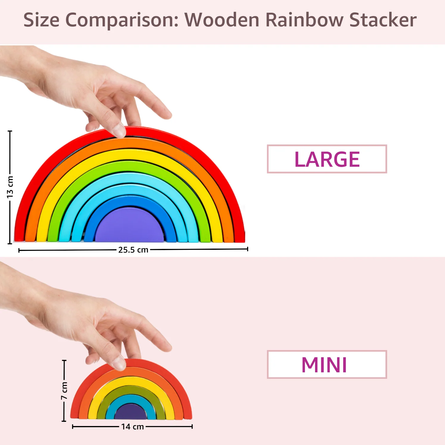 Wooden Rainbow Stacker (Mini) - Image 6