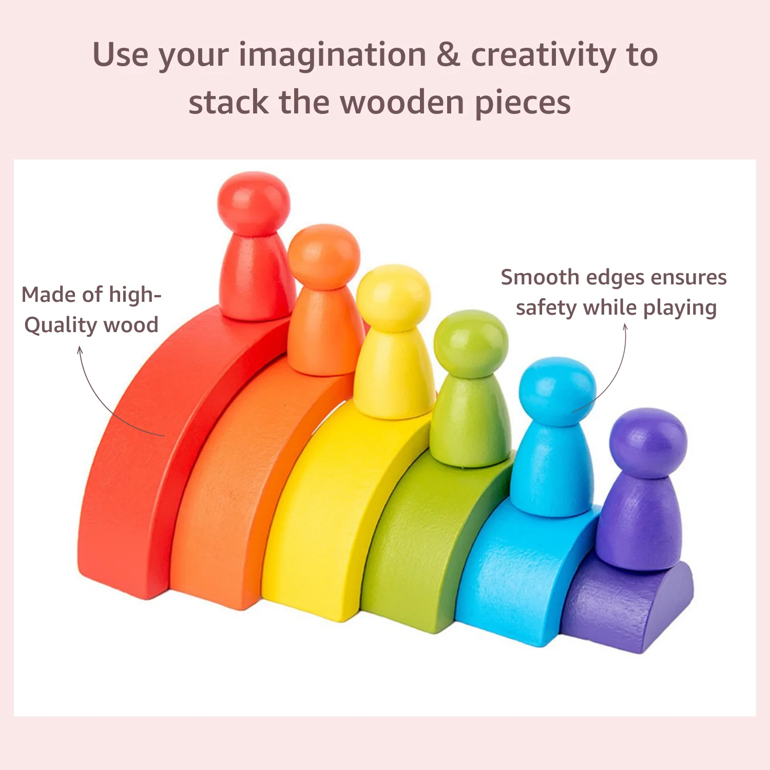 Wooden Rainbow Stacker (Mini) - Image 8