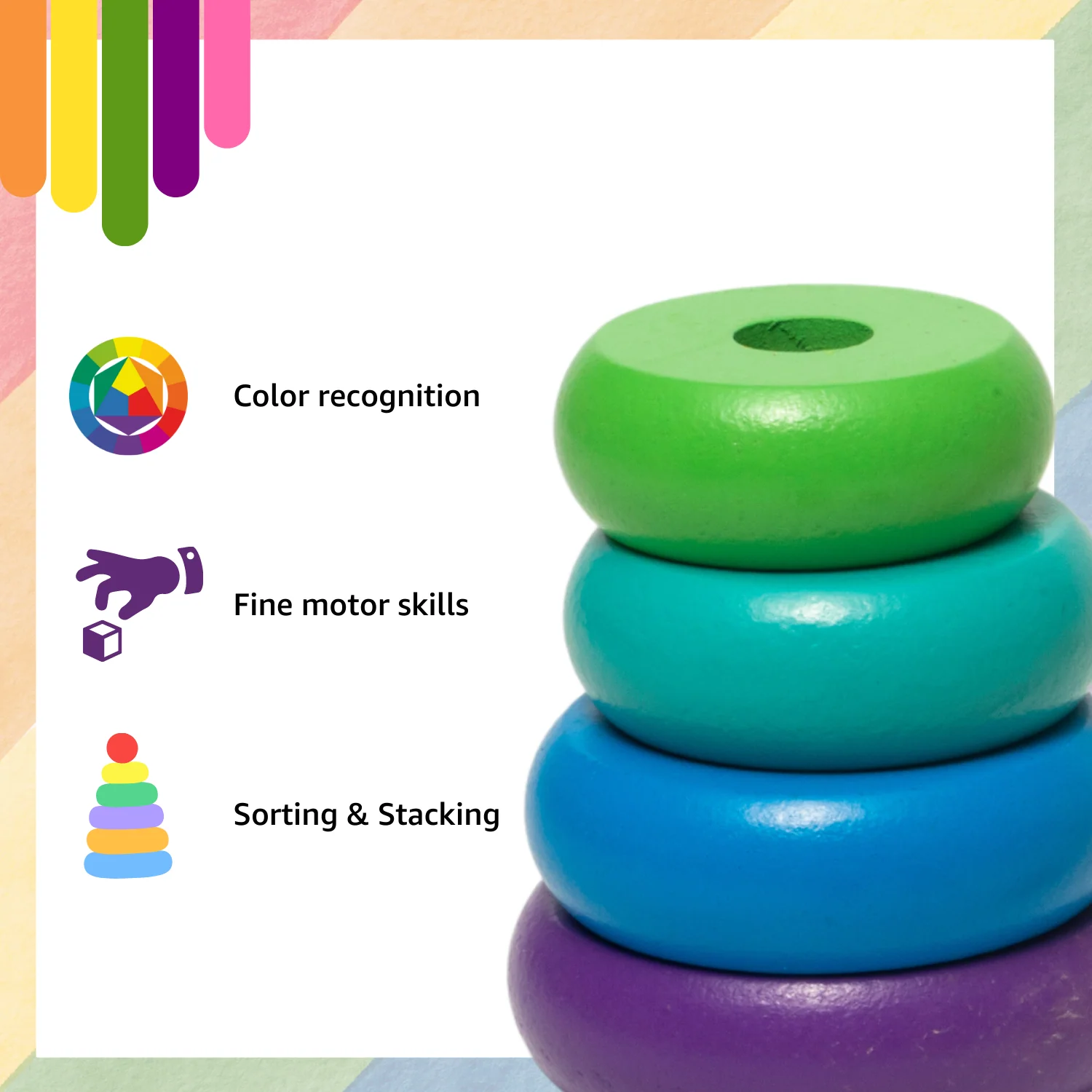 Wooden Rings Stacking Tower - Image 4