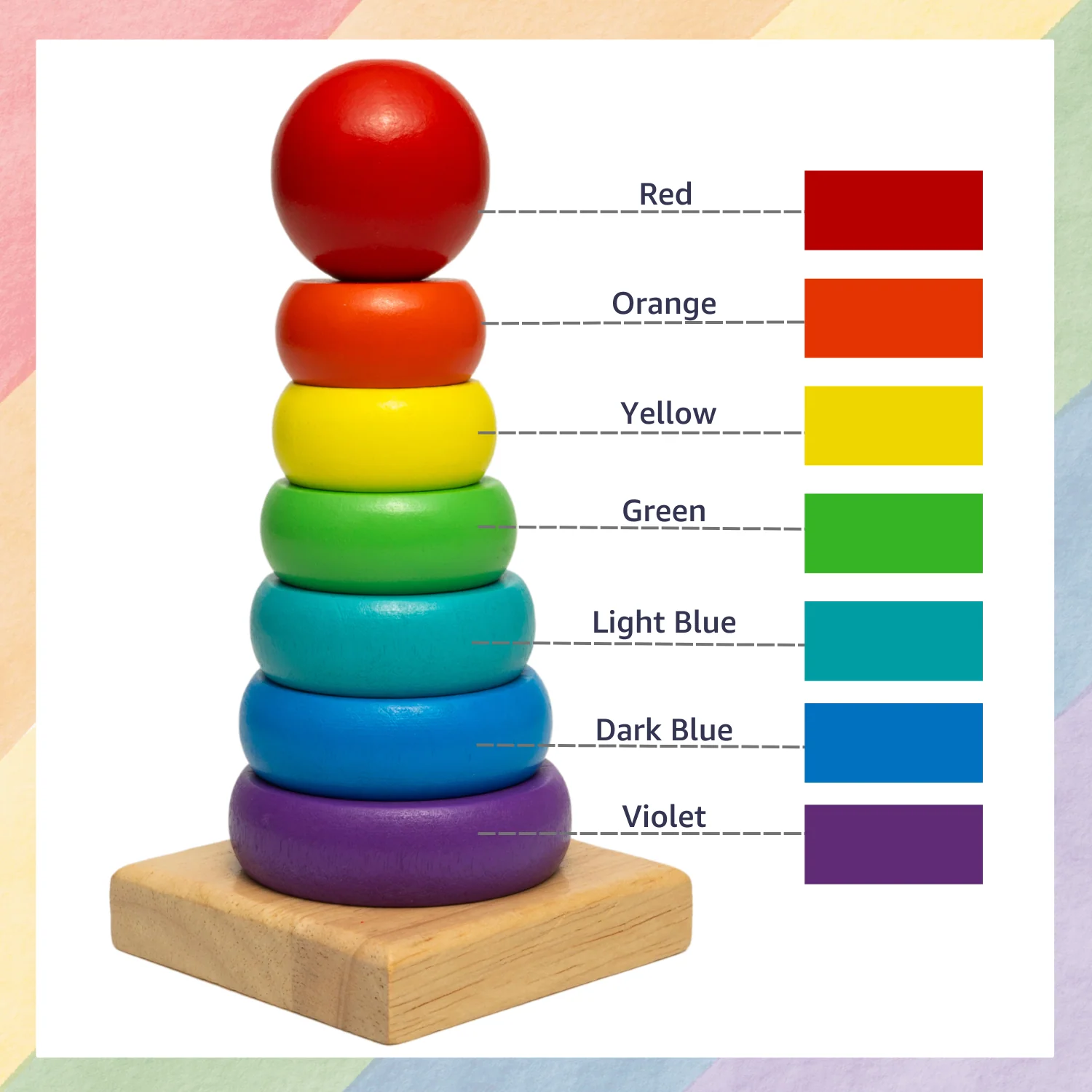 Wooden Rings Stacking Tower - Image 6