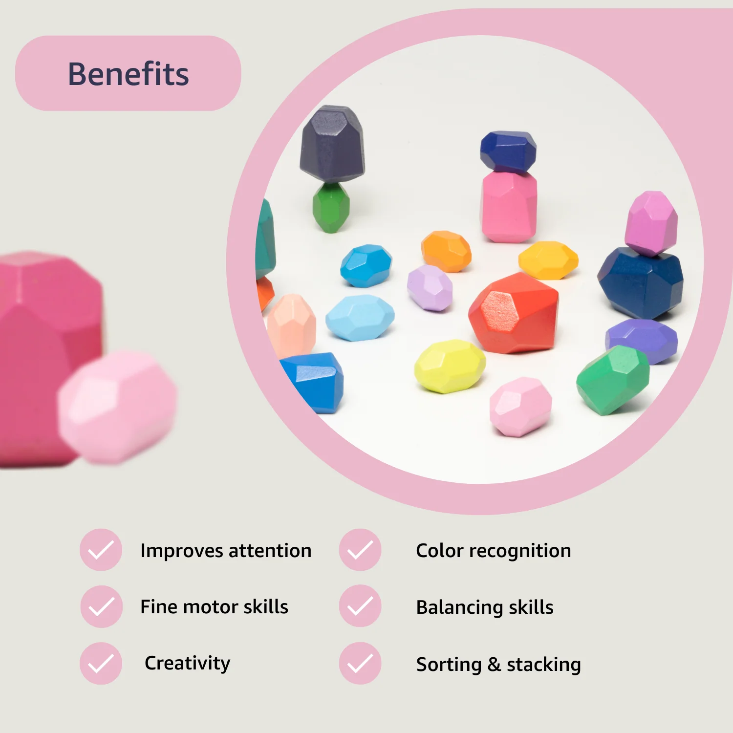 Wooden Stone Building Blocks - Image 5