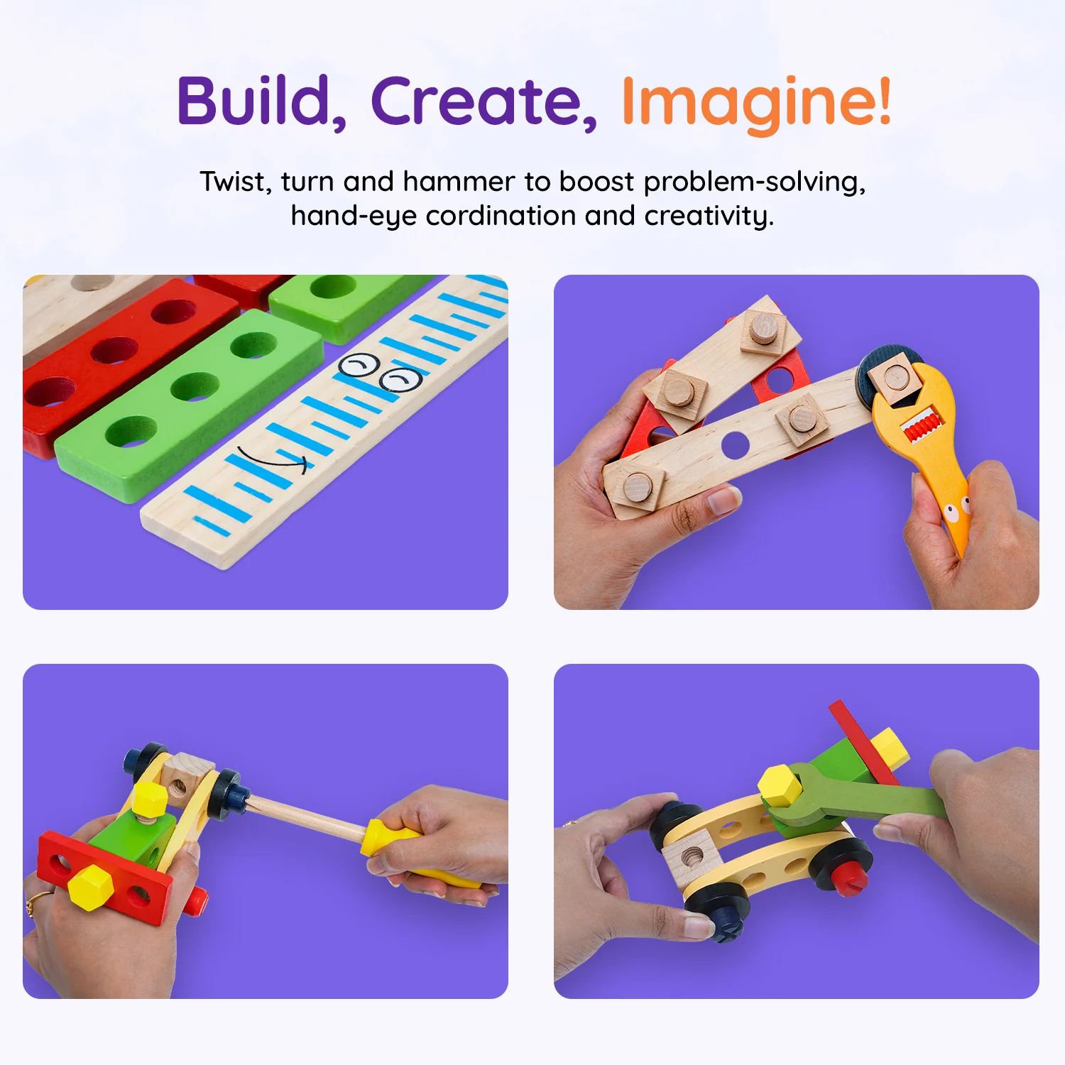 TinkerBox My First Tool Kit (34 Pieces) - Image 3