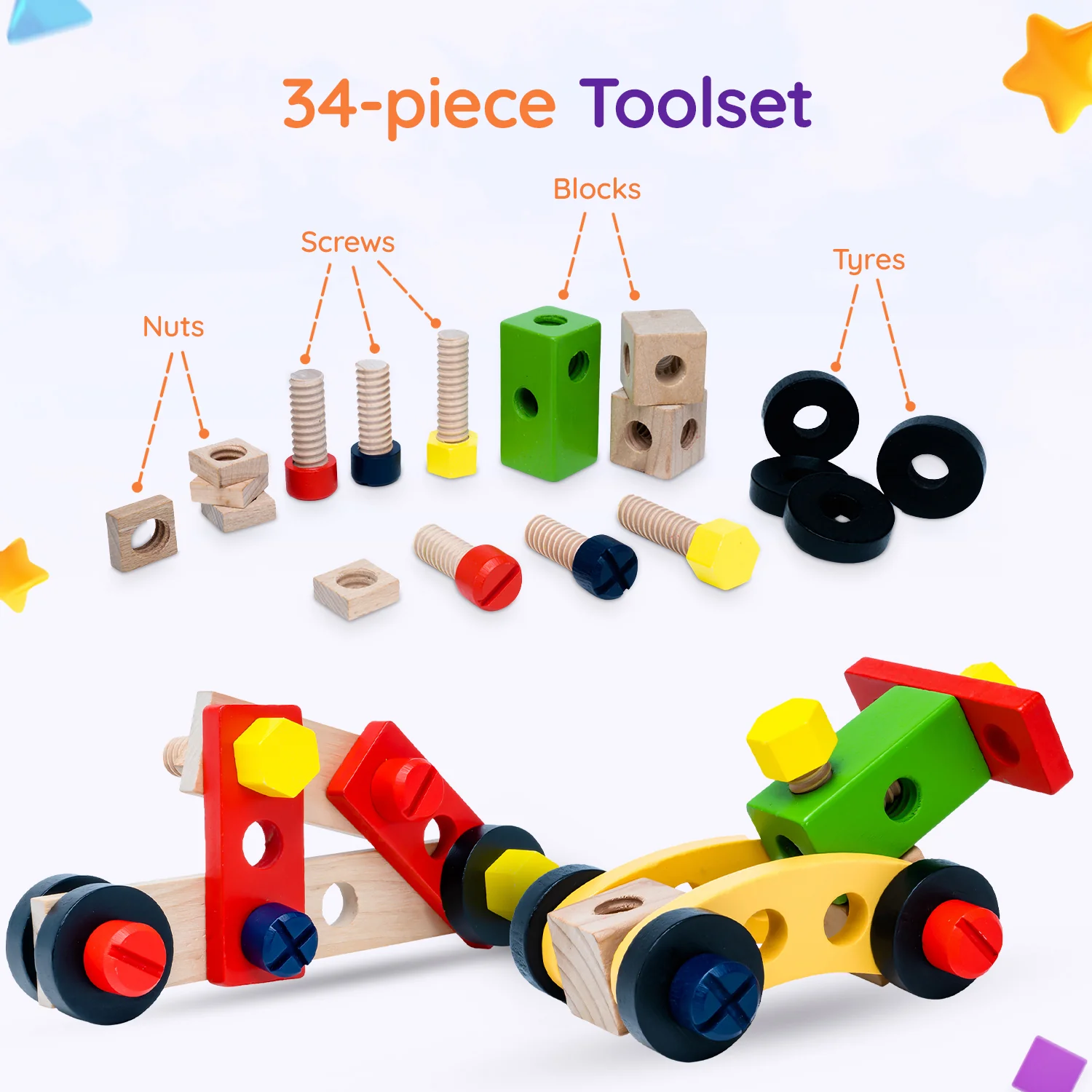 TinkerBox My First Tool Kit (34 Pieces) - Image 5